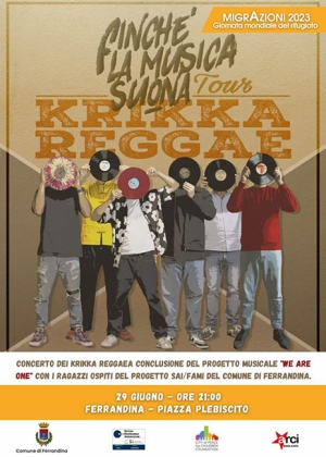 Krikka Reggae in concerto per MigrAzioni 2023-Giornata mondiale del rifugiato