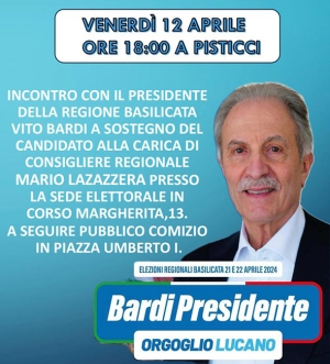 Vito Bardi a Pisticci per sostenere il candidato Mario Lazazzera