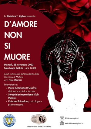 A Matera l’evento “Di amore non si muore: la violenza di genere e le sue forme”