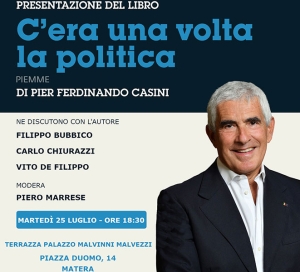 Pier Ferdinando Casini presenterà il suo libro a Matera