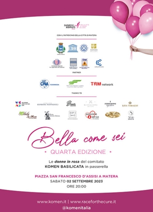 A Matera la quarta edizione di “Bella come sei” a cura di Komen Italia
