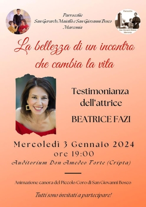 A Marconia l’attrice Beatrice Fazi ospite della parrocchia San Giovanni Bosco