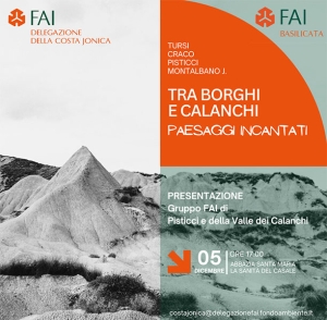Il 5 dicembre presentazione del gruppo FAI di Pisticci e della Valle dei Calanchi