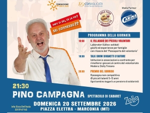 A Marconia la Grande Festa del Volontariato promossa dall’associazione Globus Odv con Pino Campagna