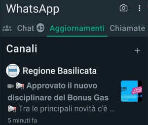 La Regione Basilicata sbarca su WhatsApp