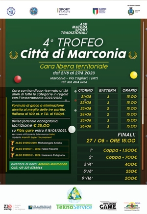 A Marconia si prepara il 4° Trofeo Città di Marconia