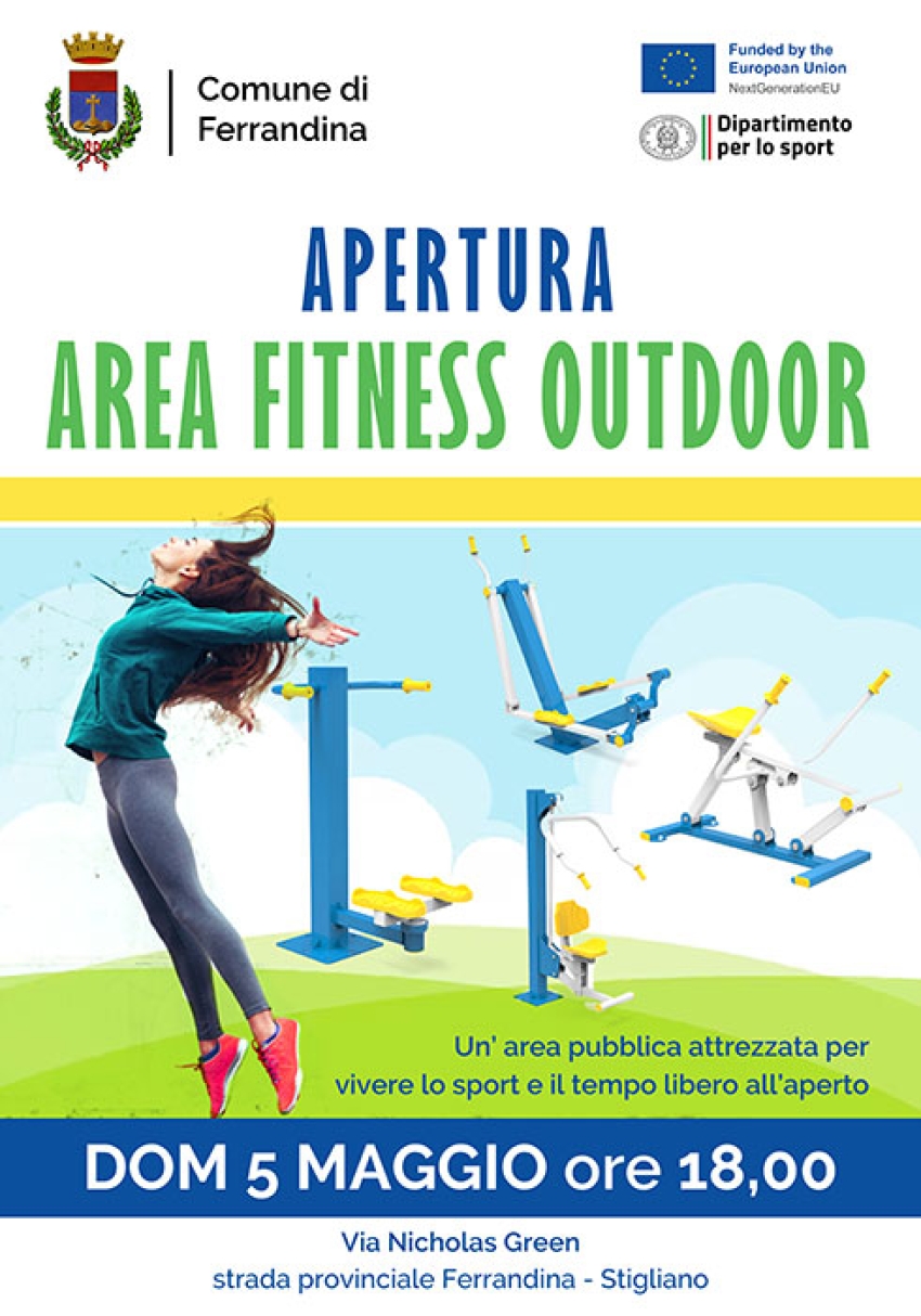 Ferrandina: l’Area Fitness Outdoor comunale apre al pubblico domenica 5 maggio