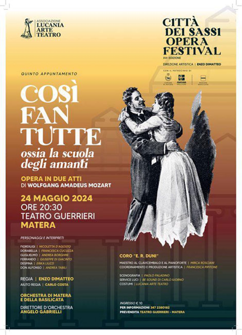 Lucania Arte Teatro presenta l’Opera &quot;Così fan tutte”
