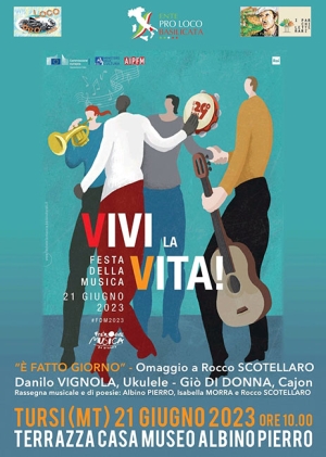 L&#039; Ente Pro Loco Basilicata celebra la Festa della Musica con un omaggio a Rocco Scotellaro