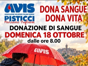 Nuovo appuntamento con l’Avis Pisticci Mariano Pugliese