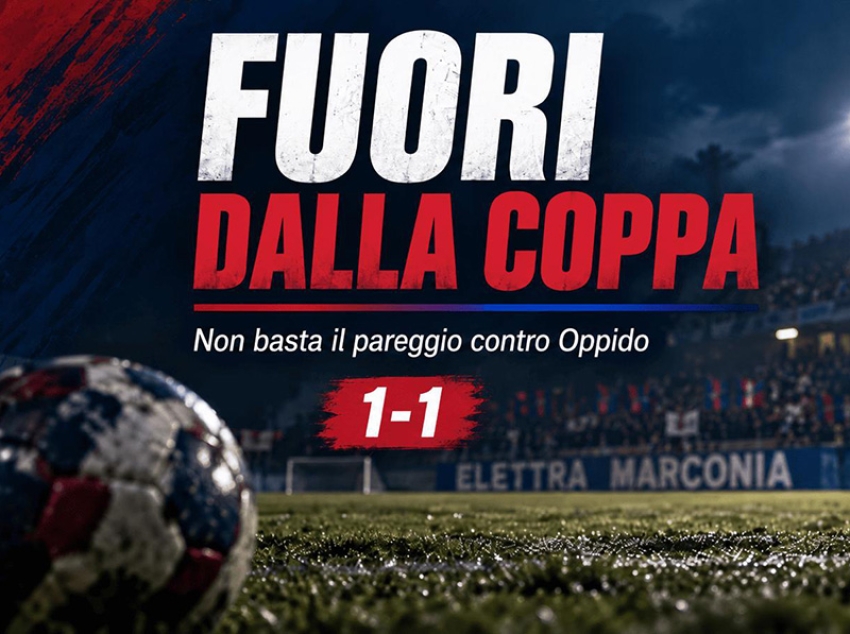 Elettra Marconia fuori dalla Coppa. Non basta il pareggio contro Oppido