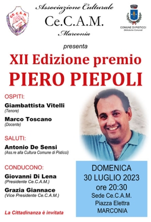 Domenica al Ce.C.A.M la XII edizione del Premio “Piero Piepoli