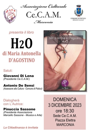 Al Ce.C.A.M presentazione di “H2O”, il libro di Maria Antonella D’Agostino
