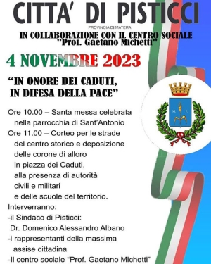 Il programma della festa dell’unità d’Italia del 4 novembre