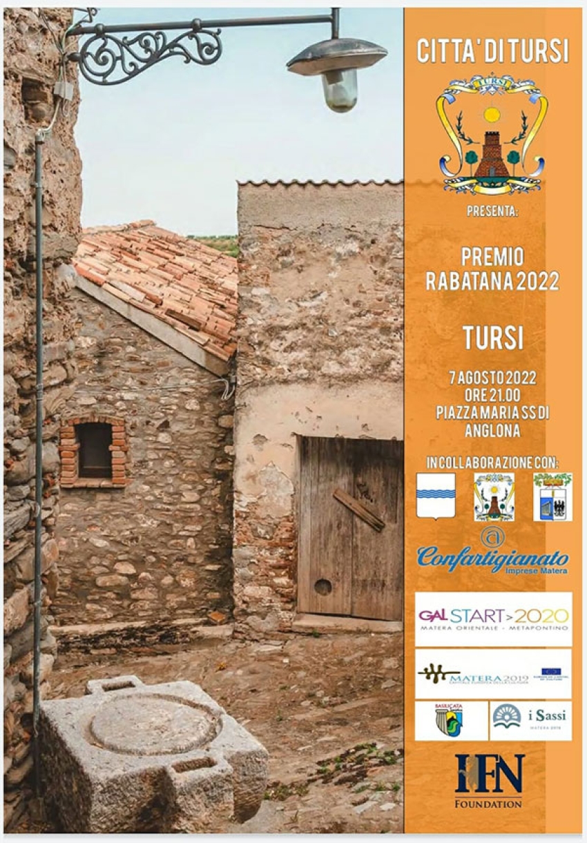 Domenica 7 agosto sesta edizione del premio Rabatana a Tursi