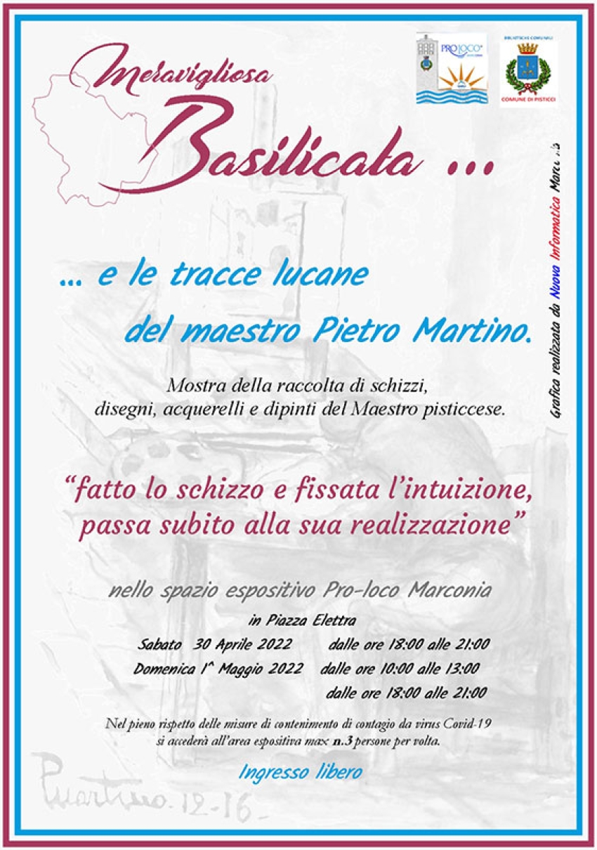 “Meravigliosa Basilicata” questo weekend presenta la mostra del maestro Pietro Martino
