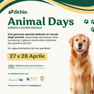 “Animal Days”: l’evento, a scopo sociale, ispirato al mondo degli animali