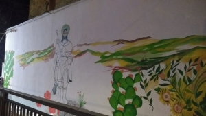 Un murales nel centro di Pisticci. In corso l&#039;opera voluta da Teresa Santeramo e altri collaboratori