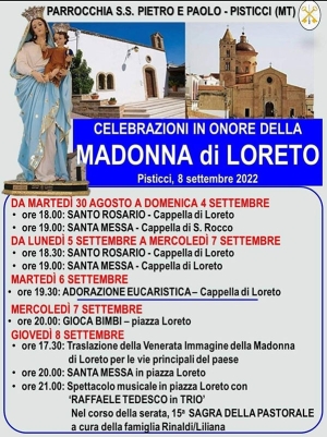 Giovedi 8 settembre si festeggia la Madonna di Loreto