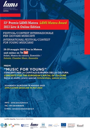23° Premio Lams Matera - Festival/Contest Internazionale per giovani musicisti