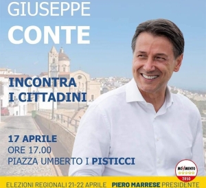 Elezioni Regionali: incontro a Pisticci con il Presidente Giuseppe Conte e Viviana Verri