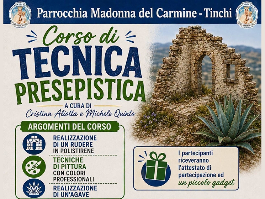 A Tinchi un corso di tecnica presepistica. I dettagli
