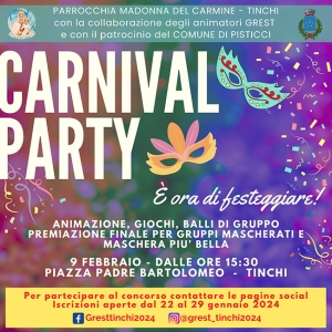 Venerdì 9 febbraio a Tinchi “Carnival Party”