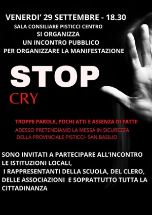 Stop Cry: incontro tra cittadini per organizzare una manifestazione di protesta
