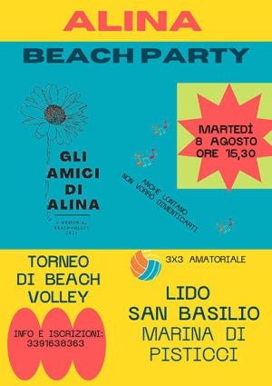 La decima edizione dell’“Alina Beach Party”. Il programma e come iscriversi.