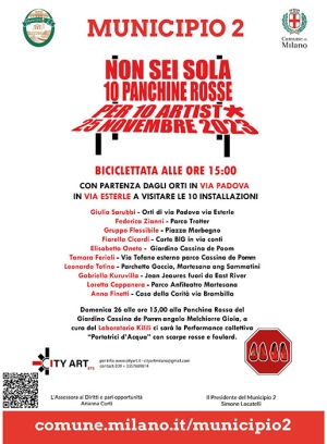 L’artista pisticcese Angelo Caruso tra gli organizzatori di “Non sei Sola dieci panchine rosse” a Milano