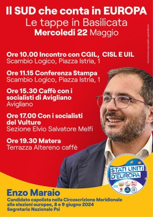 Incontro del Partito Socialista Italiano a Matera su Europa, turismo e digitale