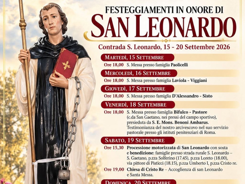 Domenica l’antica Festa Rurale di San Leonardo
