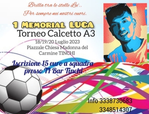 Sport e memoria a Tinchi: A luglio il Primo Memorial Francesco Luca Iannuzziello