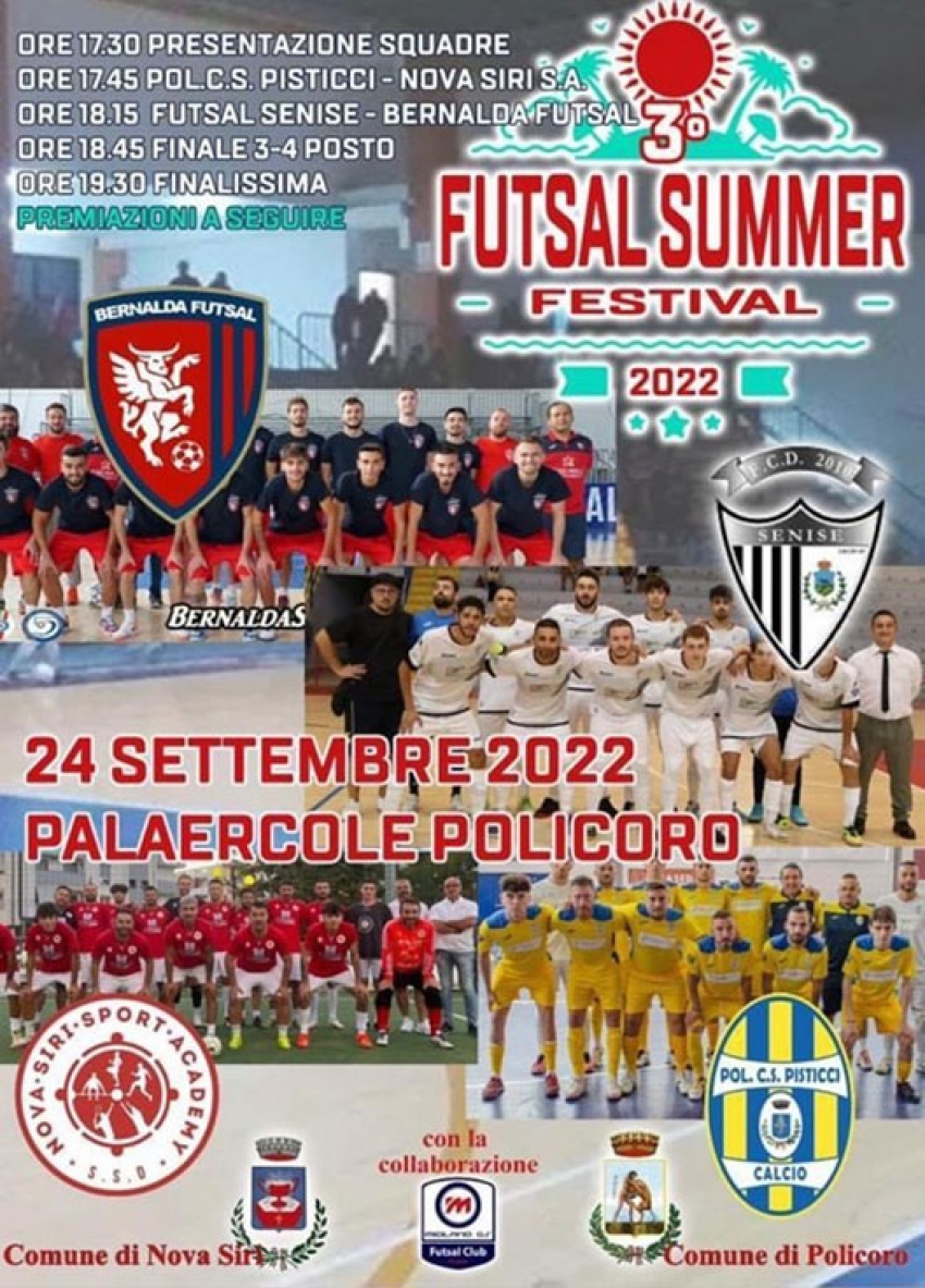 Interessantissima sfida a 4 per il 3° Futsal Summer Festival 2022