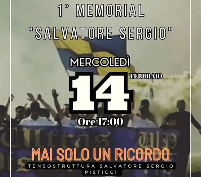 Mercoledì 14 febbraio il “Primo Memorial Salvatore Sergio”