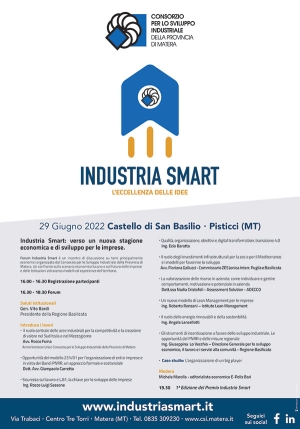 Al Castello di San Basilio “Industria Smart”, un forum organizzato dal Consorzio di Sviluppo Matera