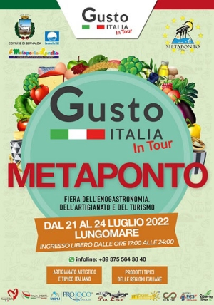 A Metaponto “Gusto Italia in tour” dal 21 al 24 luglio