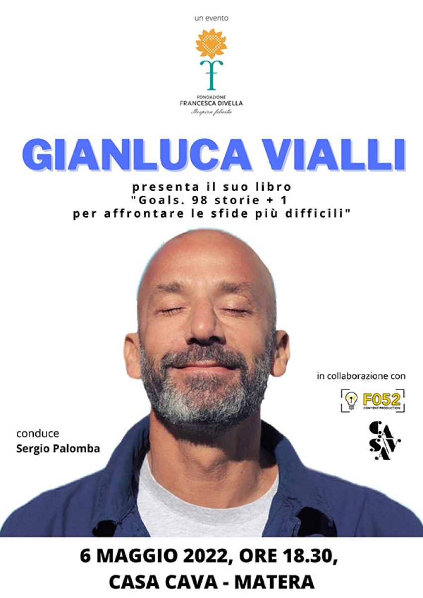 Il 6 maggio a Matera Gianluca Vialli presenta il suo libro “goals