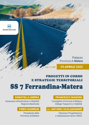 Matera-Ferrandina a 4 corsie: venerdì 29 aprile incontro in Provincia